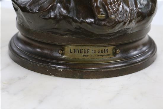 After D. Campagne. A bronze figure LHymne Du Soir, height 23.5in.